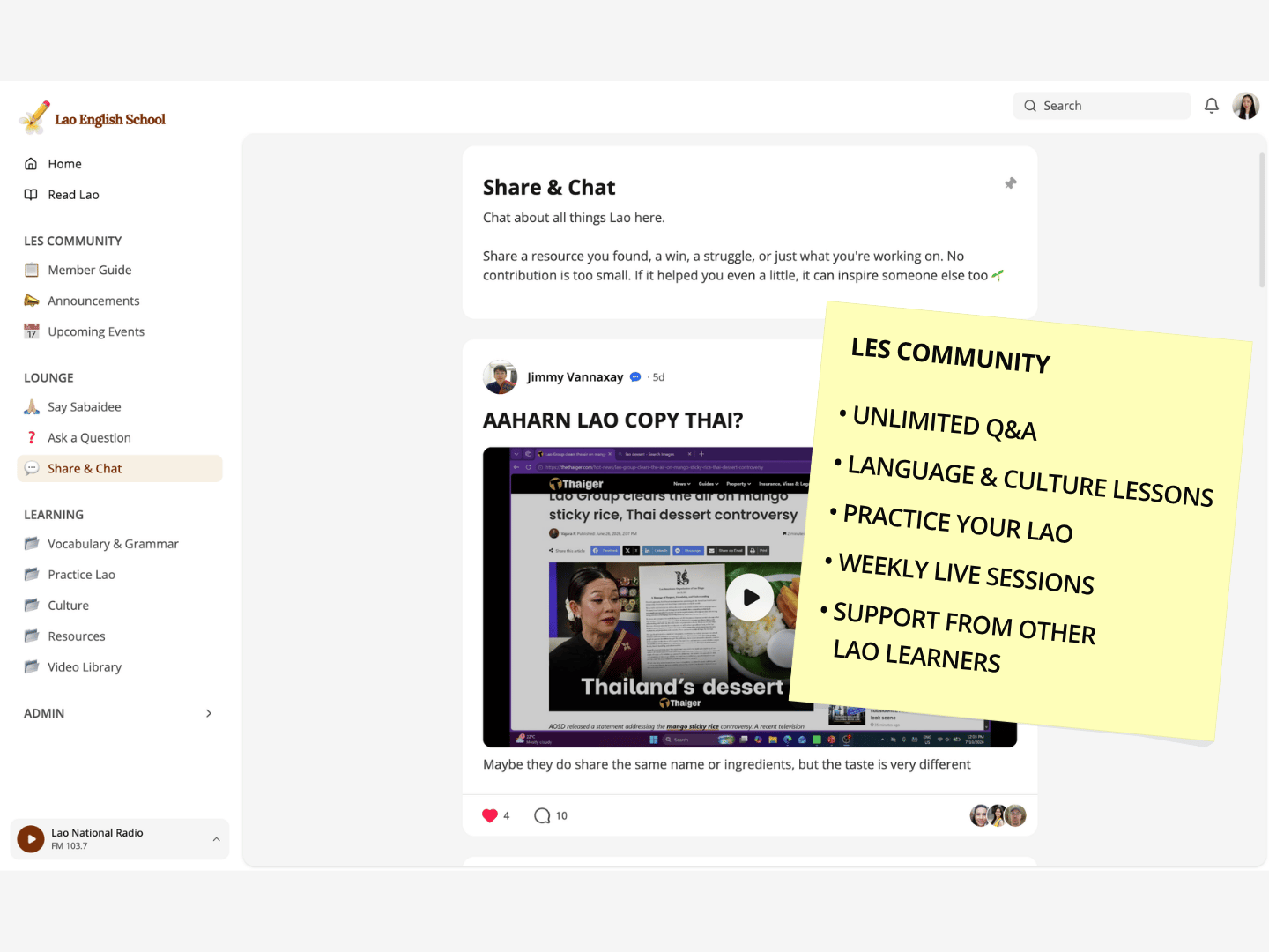 Join our private community for Lao learners